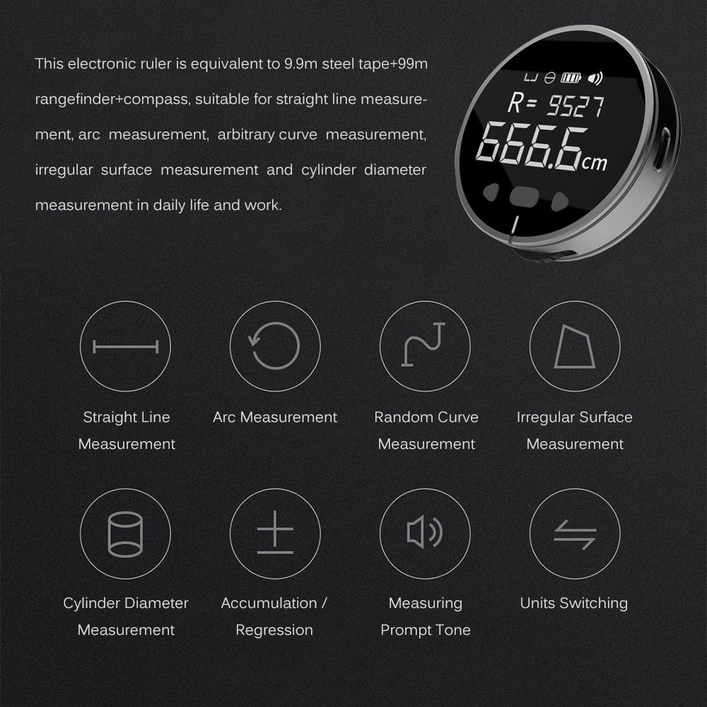 Electronic Measuring Ruler Snapitonline