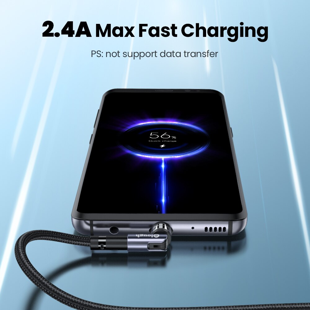 Elough 540 Rotate Magnetic Cable USB-C Magnetic Charger Micro USB Type C Cable Mobile Phone Cable For iPhone Xiaomi Poco Huawei Snapitonline