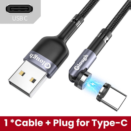 Elough 540 Rotate Magnetic Cable USB-C Magnetic Charger Micro USB Type C Cable Mobile Phone Cable For iPhone Xiaomi Poco Huawei Snapitonline