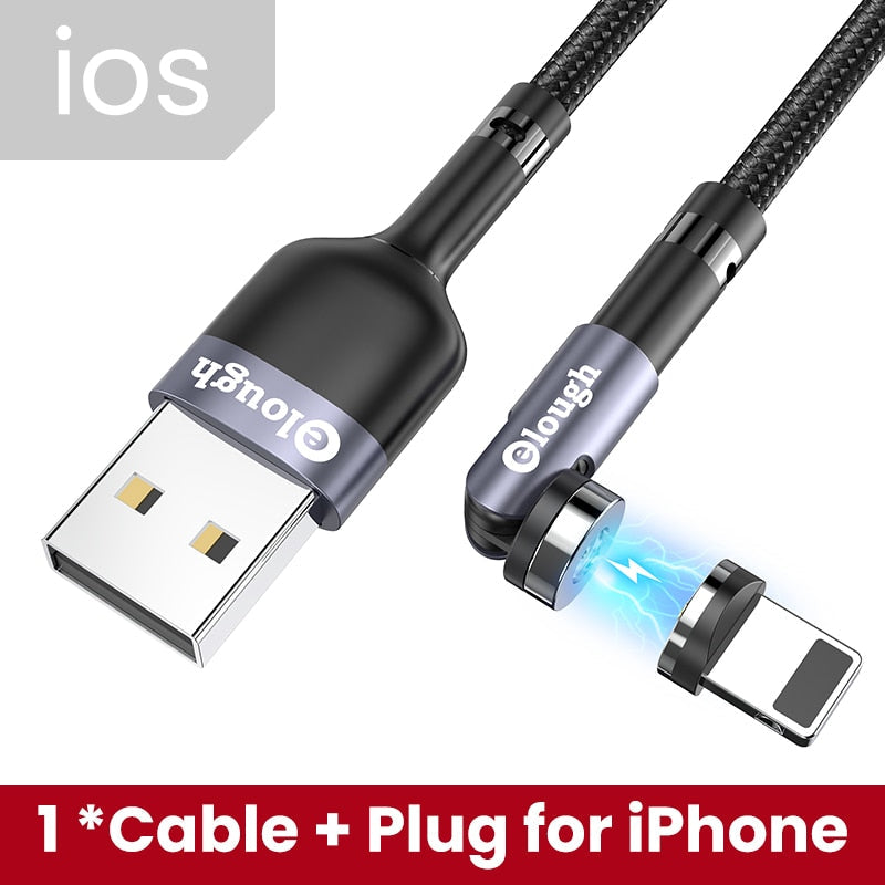 Elough 540 Rotate Magnetic Cable USB-C Magnetic Charger Micro USB Type C Cable Mobile Phone Cable For iPhone Xiaomi Poco Huawei Snapitonline