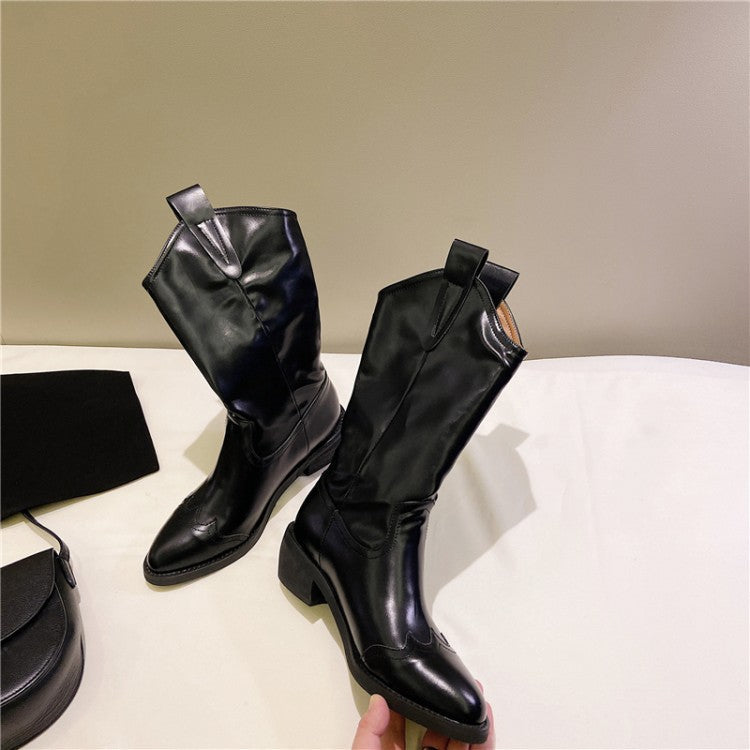 European And American Vintage Western Cowboy Boots For Autumn And Winter Snapitonline