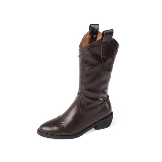 European And American Vintage Western Cowboy Boots For Autumn And Winter Snapitonline