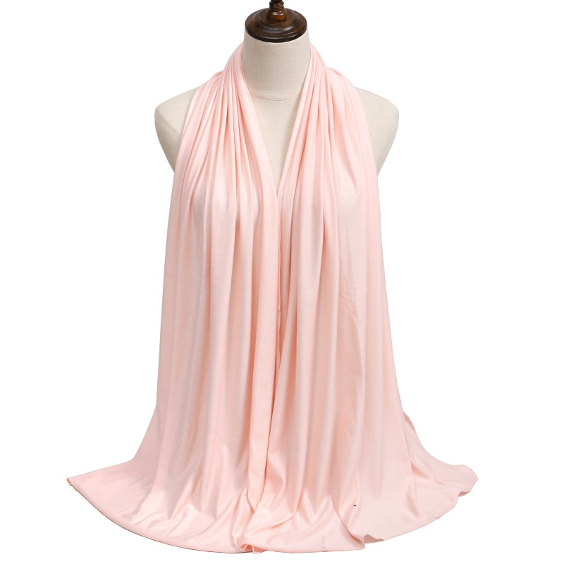 Fashion Modal Cotton Jersey Hijab Scarf Long Muslim Shawl Plain Soft Turban Tie Head Wraps For Women Africa Headband 170x60cm Snapitonline