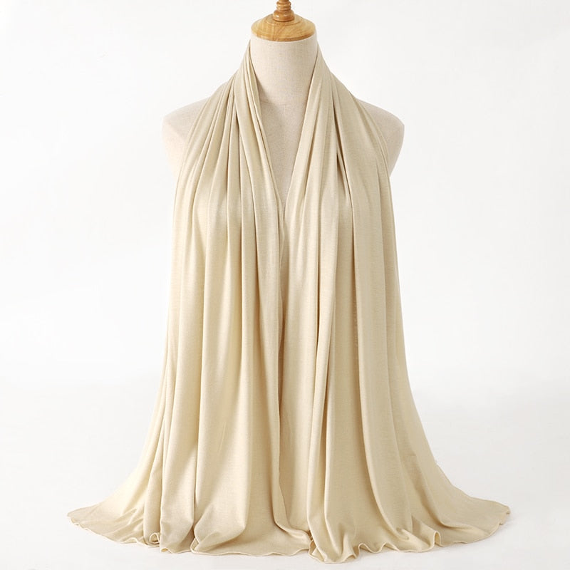 Fashion Modal Cotton Jersey Hijab Scarf Long Muslim Shawl Plain Soft Turban Tie Head Wraps For Women Africa Headband 170x60cm Snapitonline