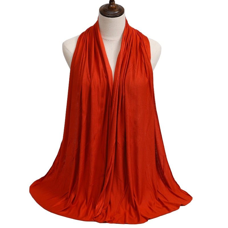 Fashion Modal Cotton Jersey Hijab Scarf Long Muslim Shawl Plain Soft Turban Tie Head Wraps For Women Africa Headband 170x60cm Snapitonline