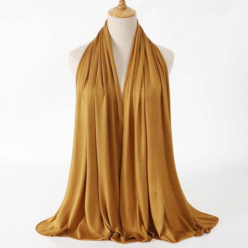 Fashion Modal Cotton Jersey Hijab Scarf Long Muslim Shawl Plain Soft Turban Tie Head Wraps For Women Africa Headband 170x60cm Snapitonline