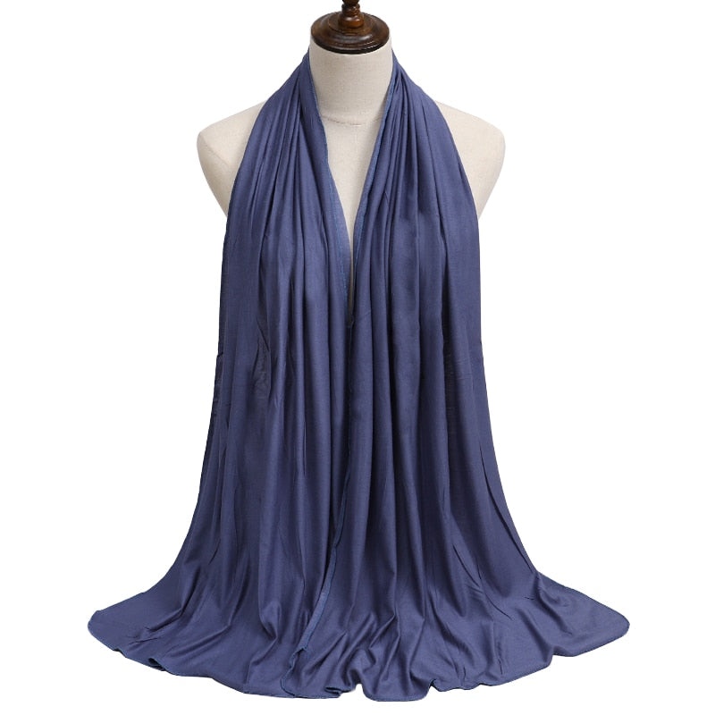 Fashion Modal Cotton Jersey Hijab Scarf Long Muslim Shawl Plain Soft Turban Tie Head Wraps For Women Africa Headband 170x60cm Snapitonline