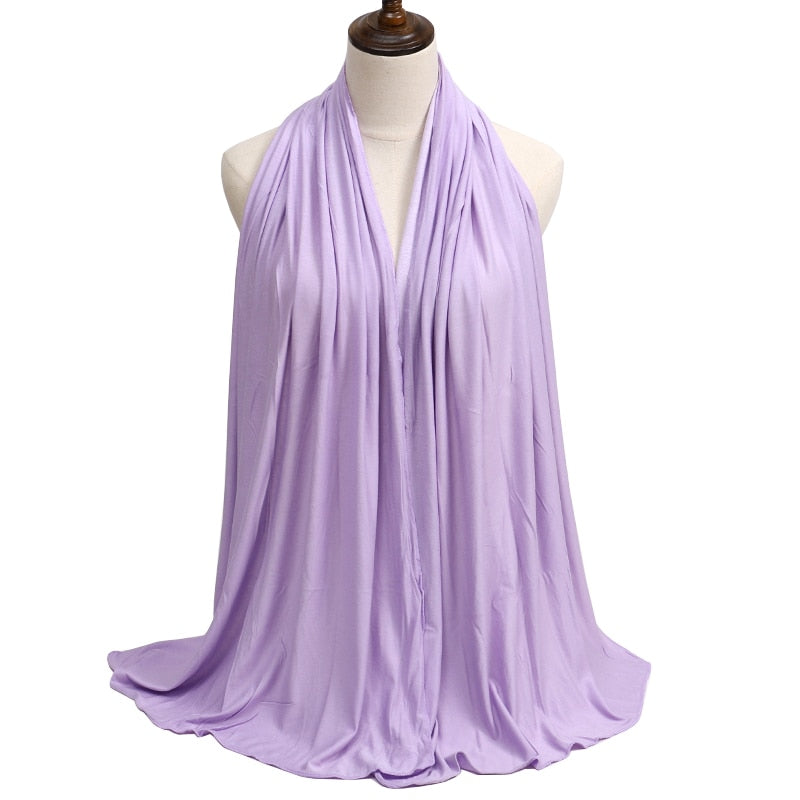 Fashion Modal Cotton Jersey Hijab Scarf Long Muslim Shawl Plain Soft Turban Tie Head Wraps For Women Africa Headband 170x60cm Snapitonline