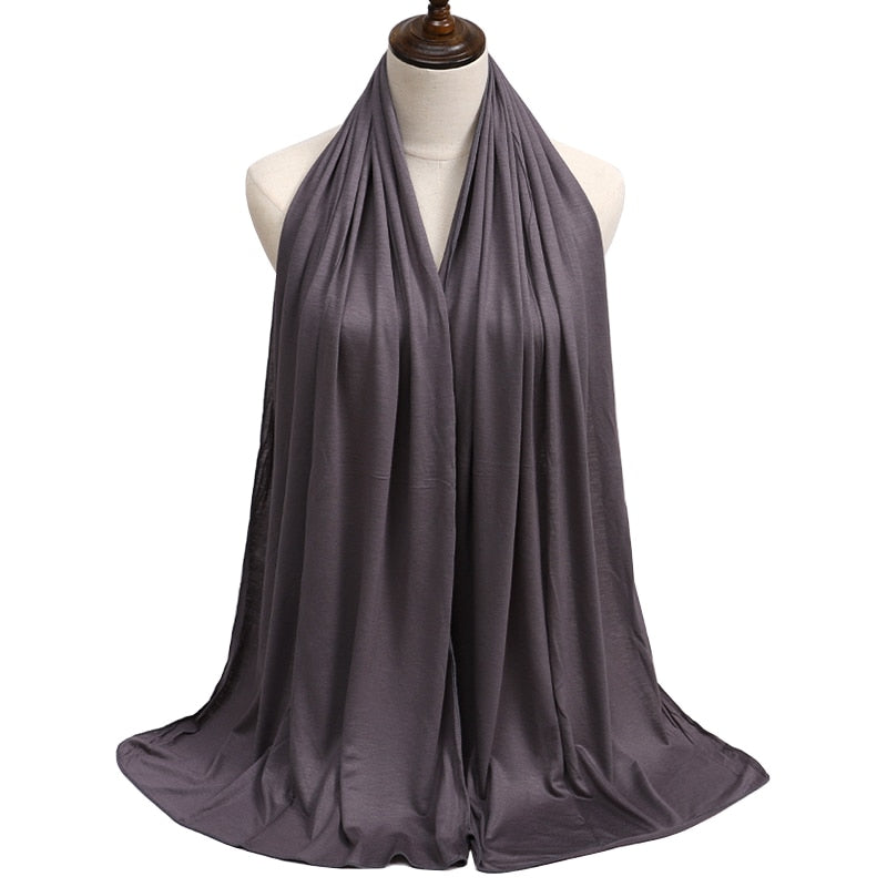 Fashion Modal Cotton Jersey Hijab Scarf Long Muslim Shawl Plain Soft Turban Tie Head Wraps For Women Africa Headband 170x60cm Snapitonline