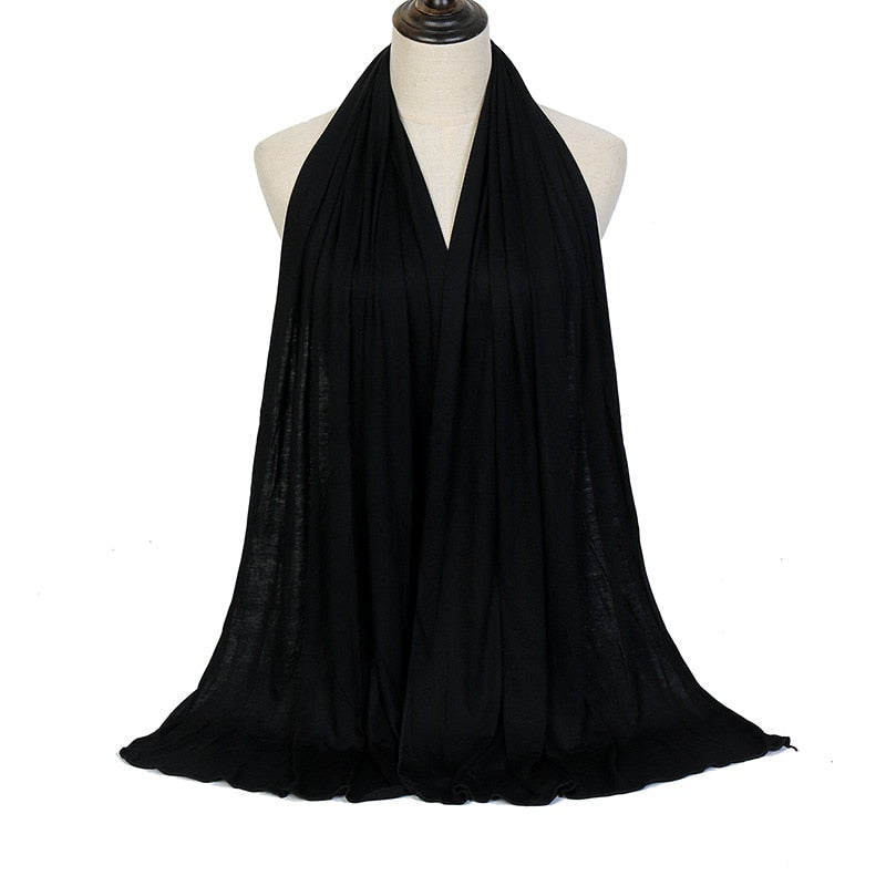 Fashion Modal Cotton Jersey Hijab Scarf Long Muslim Shawl Plain Soft Turban Tie Head Wraps For Women Africa Headband 170x60cm Snapitonline