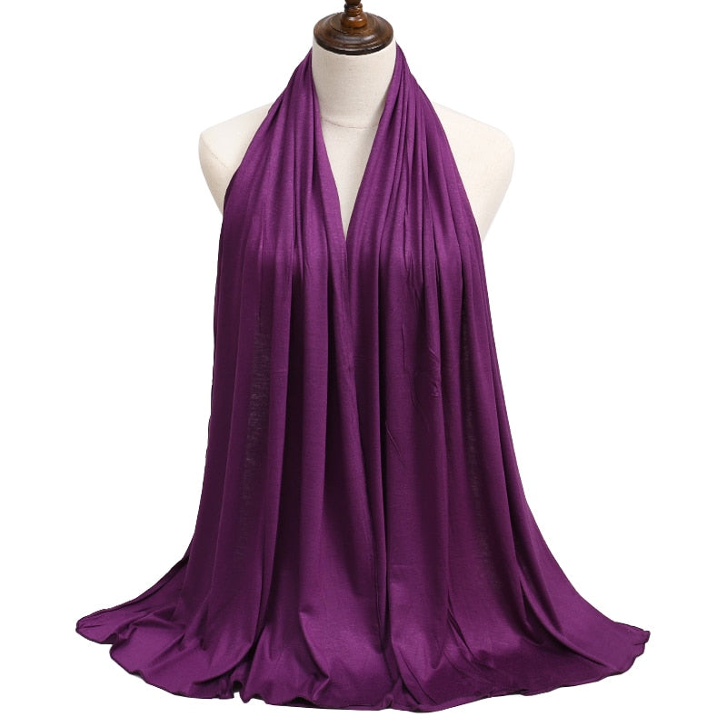 Fashion Modal Cotton Jersey Hijab Scarf Long Muslim Shawl Plain Soft Turban Tie Head Wraps For Women Africa Headband 170x60cm Snapitonline