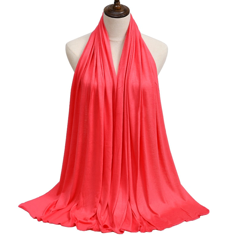Fashion Modal Cotton Jersey Hijab Scarf Long Muslim Shawl Plain Soft Turban Tie Head Wraps For Women Africa Headband 170x60cm Snapitonline