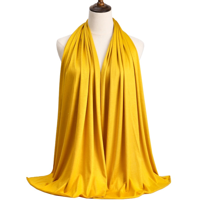 Fashion Modal Cotton Jersey Hijab Scarf Long Muslim Shawl Plain Soft Turban Tie Head Wraps For Women Africa Headband 170x60cm Snapitonline