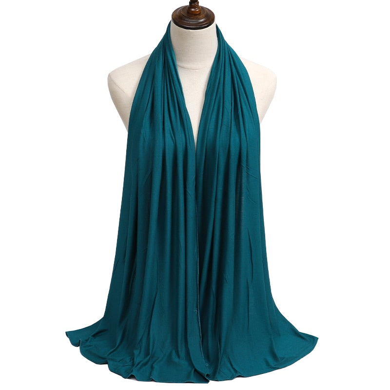 Fashion Modal Cotton Jersey Hijab Scarf Long Muslim Shawl Plain Soft Turban Tie Head Wraps For Women Africa Headband 170x60cm Snapitonline