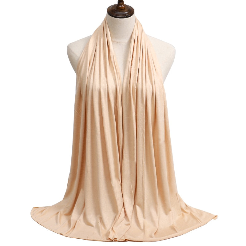 Fashion Modal Cotton Jersey Hijab Scarf Long Muslim Shawl Plain Soft Turban Tie Head Wraps For Women Africa Headband 170x60cm Snapitonline