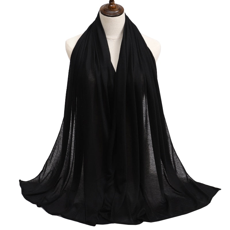 Fashion Modal Cotton Jersey Hijab Scarf Long Muslim Shawl Plain Soft Turban Tie Head Wraps For Women Africa Headband 170x60cm Snapitonline