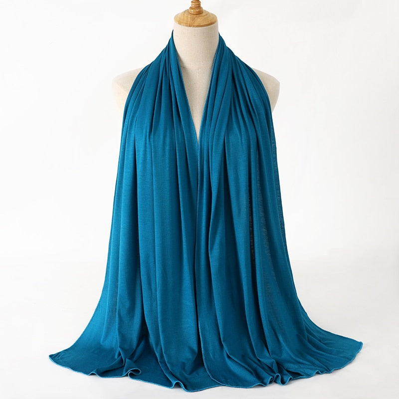 Fashion Modal Cotton Jersey Hijab Scarf Long Muslim Shawl Plain Soft Turban Tie Head Wraps For Women Africa Headband 170x60cm Snapitonline