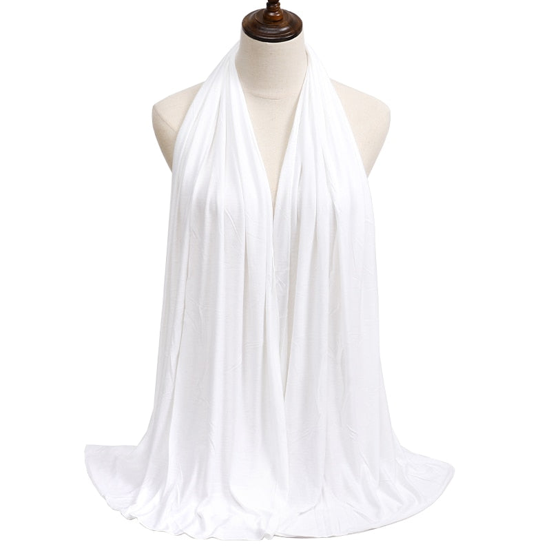 Fashion Modal Cotton Jersey Hijab Scarf Long Muslim Shawl Plain Soft Turban Tie Head Wraps For Women Africa Headband 170x60cm Snapitonline