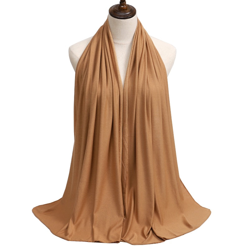 Fashion Modal Cotton Jersey Hijab Scarf Long Muslim Shawl Plain Soft Turban Tie Head Wraps For Women Africa Headband 170x60cm Snapitonline