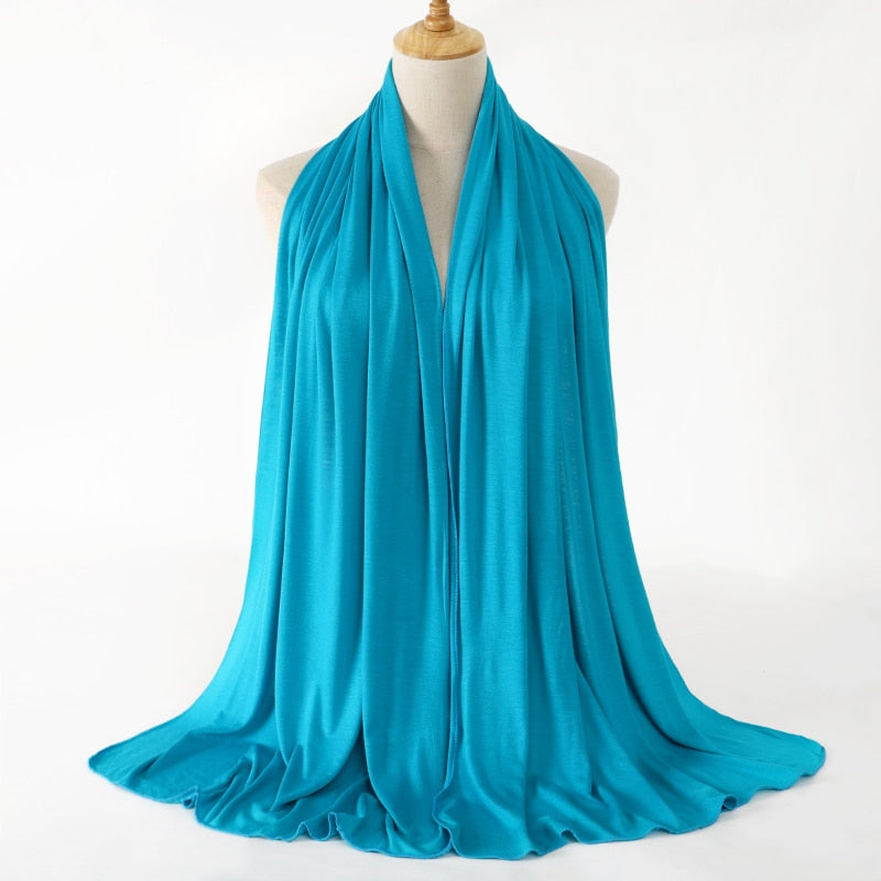 Fashion Modal Cotton Jersey Hijab Scarf Long Muslim Shawl Plain Soft Turban Tie Head Wraps For Women Africa Headband 170x60cm Snapitonline