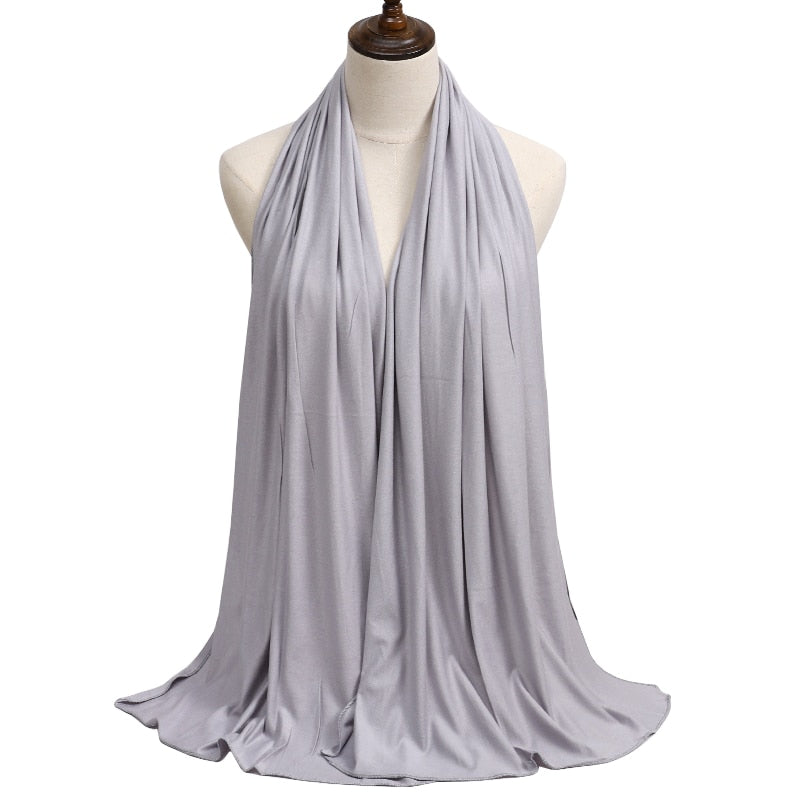 Fashion Modal Cotton Jersey Hijab Scarf Long Muslim Shawl Plain Soft Turban Tie Head Wraps For Women Africa Headband 170x60cm Snapitonline