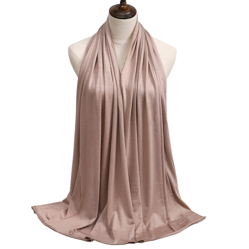 Fashion Modal Cotton Jersey Hijab Scarf Long Muslim Shawl Plain Soft Turban Tie Head Wraps For Women Africa Headband 170x60cm Snapitonline