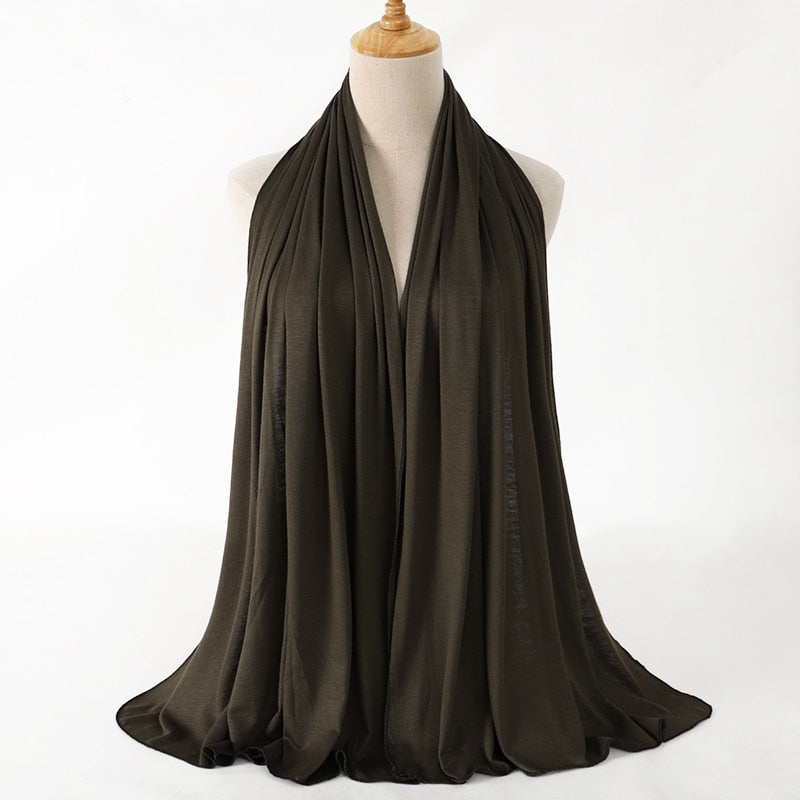 Fashion Modal Cotton Jersey Hijab Scarf Long Muslim Shawl Plain Soft Turban Tie Head Wraps For Women Africa Headband 170x60cm Snapitonline