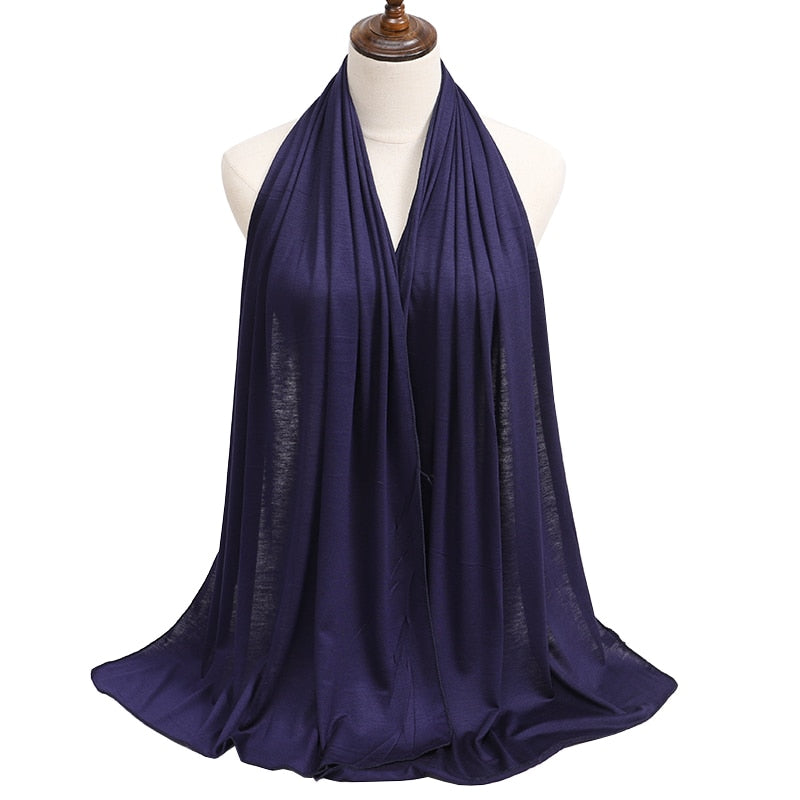 Fashion Modal Cotton Jersey Hijab Scarf Long Muslim Shawl Plain Soft Turban Tie Head Wraps For Women Africa Headband 170x60cm Snapitonline