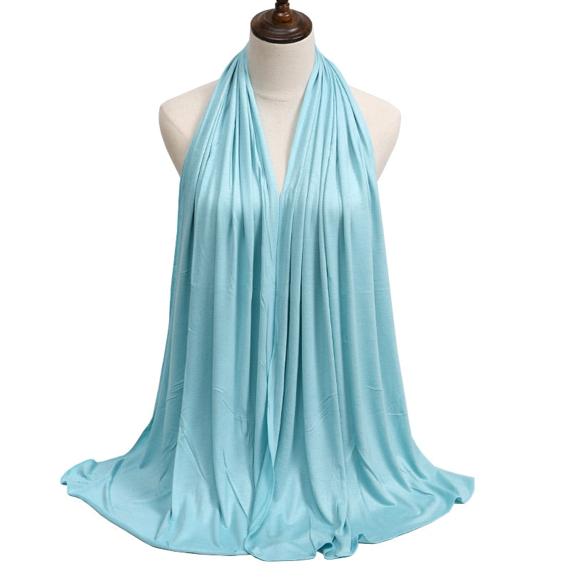 Fashion Modal Cotton Jersey Hijab Scarf Long Muslim Shawl Plain Soft Turban Tie Head Wraps For Women Africa Headband 170x60cm Snapitonline