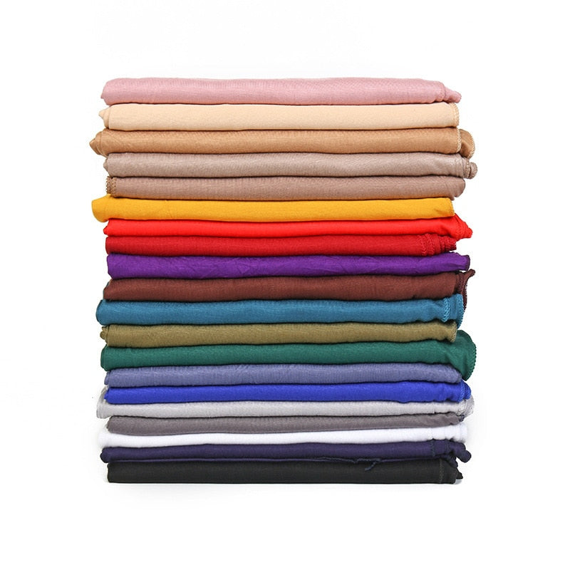 Fashion Modal Cotton Jersey Hijab Scarf Long Muslim Shawl Plain Soft Turban Tie Head Wraps For Women Africa Headband 170x60cm Snapitonline