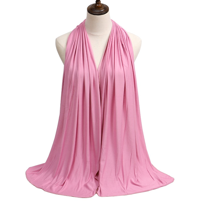 Fashion Modal Cotton Jersey Hijab Scarf Long Muslim Shawl Plain Soft Turban Tie Head Wraps For Women Africa Headband 170x60cm Snapitonline