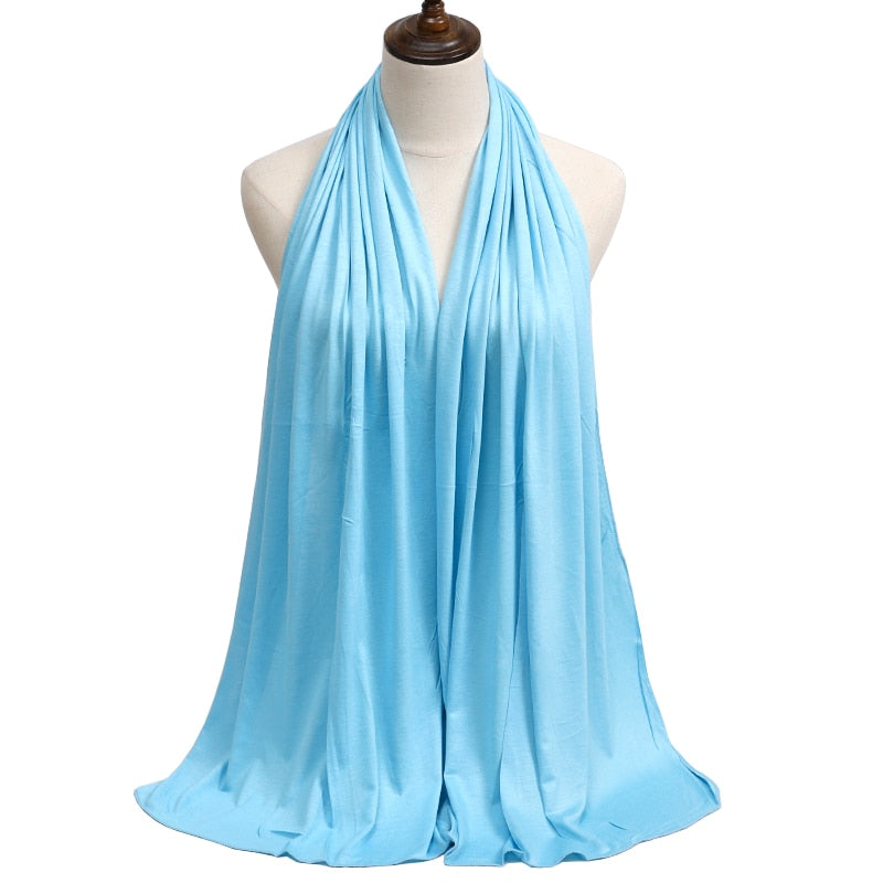Fashion Modal Cotton Jersey Hijab Scarf Long Muslim Shawl Plain Soft Turban Tie Head Wraps For Women Africa Headband 170x60cm Snapitonline