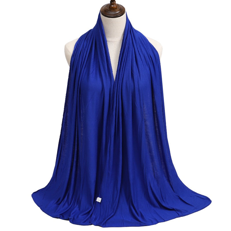 Fashion Modal Cotton Jersey Hijab Scarf Long Muslim Shawl Plain Soft Turban Tie Head Wraps For Women Africa Headband 170x60cm Snapitonline