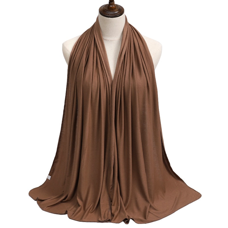 Fashion Modal Cotton Jersey Hijab Scarf Long Muslim Shawl Plain Soft Turban Tie Head Wraps For Women Africa Headband 170x60cm Snapitonline