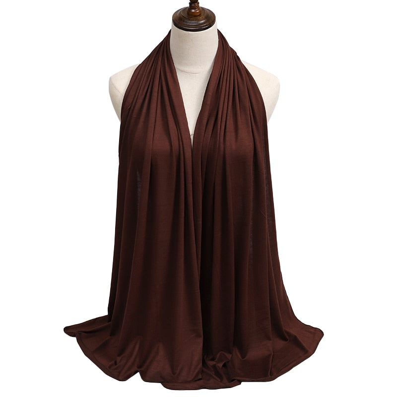 Fashion Modal Cotton Jersey Hijab Scarf Long Muslim Shawl Plain Soft Turban Tie Head Wraps For Women Africa Headband 170x60cm Snapitonline