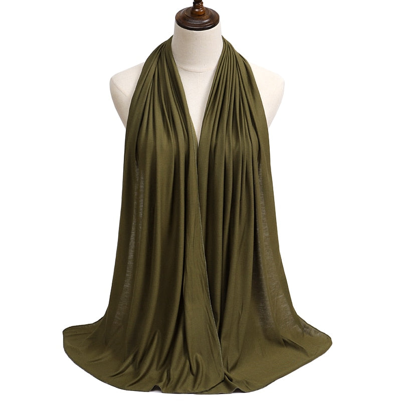 Fashion Modal Cotton Jersey Hijab Scarf Long Muslim Shawl Plain Soft Turban Tie Head Wraps For Women Africa Headband 170x60cm Snapitonline