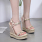 Fashion Temperament Wedge Heel Rivet Women Sandals Snapitonline