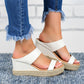 Fashionable Artificial PU Wedge Heel Women Sandals Snapitonline