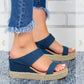 Fashionable Artificial PU Wedge Heel Women Sandals Snapitonline