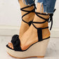 Fashionable Wedge Fish Mouth Bow Sandals Snapitonline
