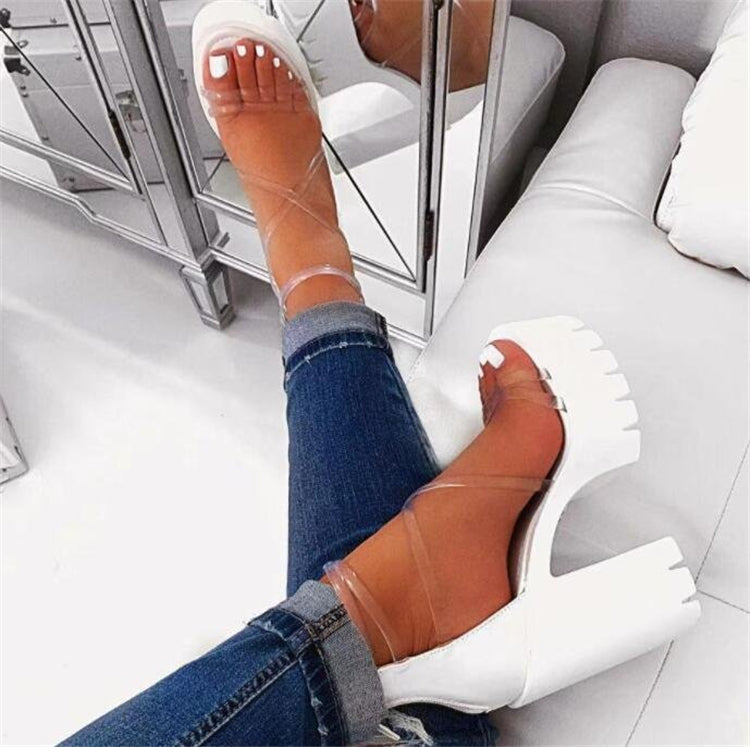 Fashionable platform thick heels Snapitonline