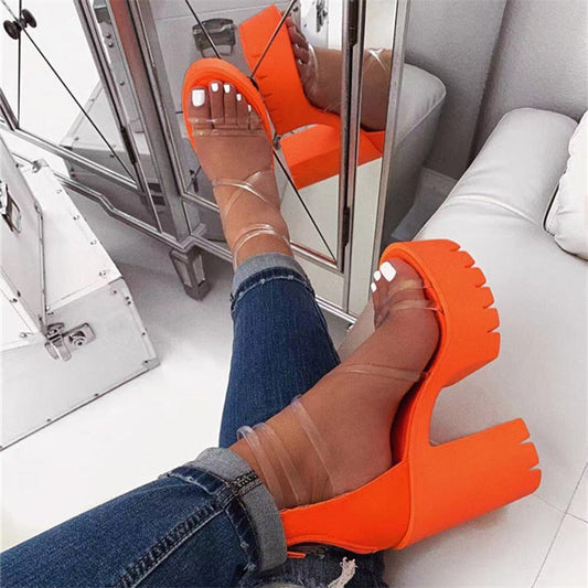 Fashionable platform thick heels Snapitonline