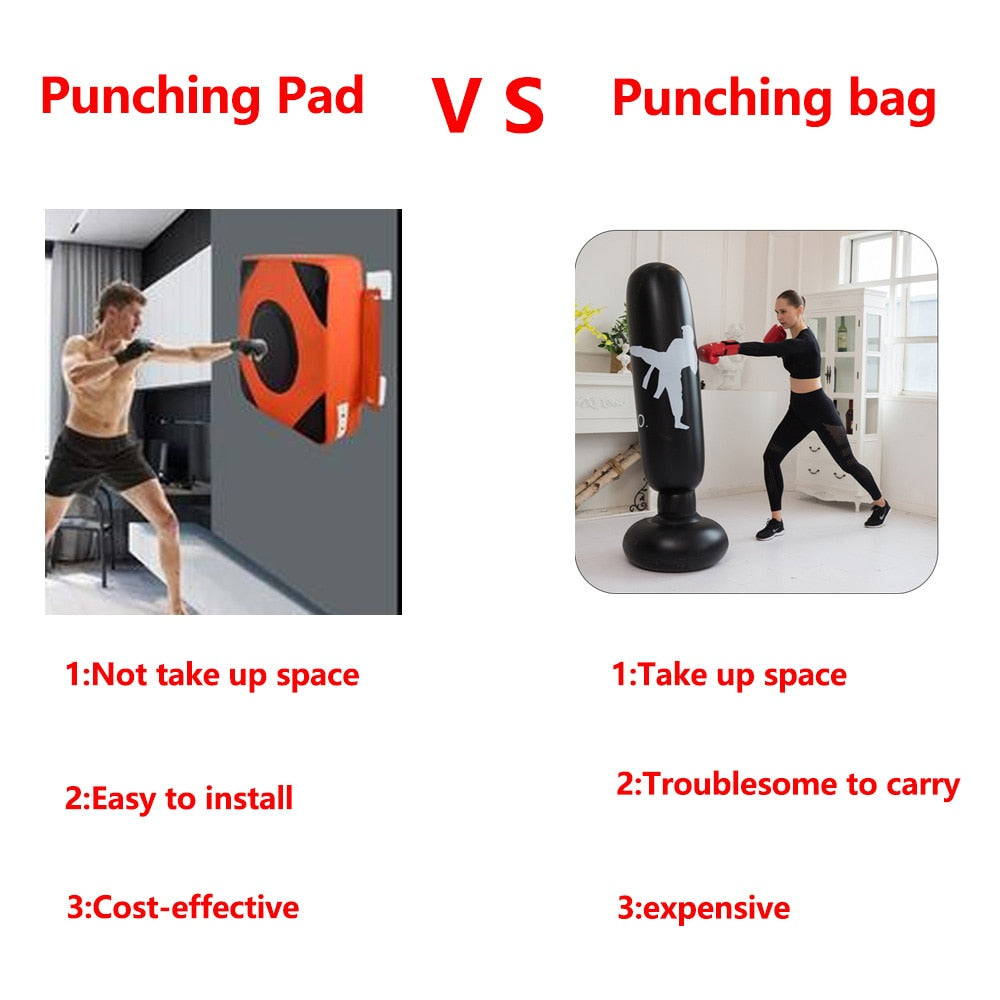 Faux Leather Wall Punching Pad Boxing Punch Target Training Sandbag Sports Dummy Punching Bag Fighter Martial Arts Fitness Snapitonline
