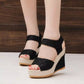 Fish Mouth Wedge Platform Lace Velcro Ladies Sandals Snapitonline