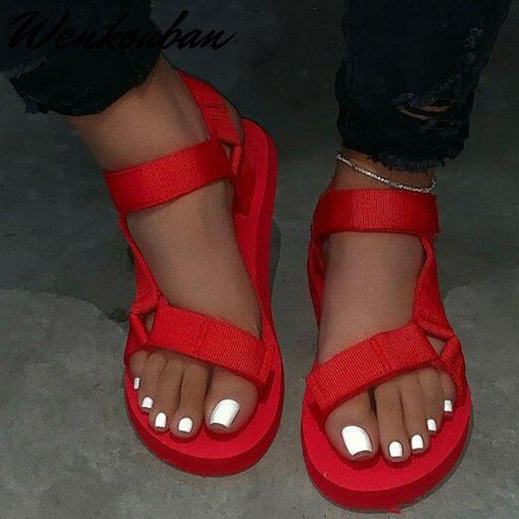 Flat Heel Flat Flat Large Size Casual Beach Sandals For Women Snapitonline