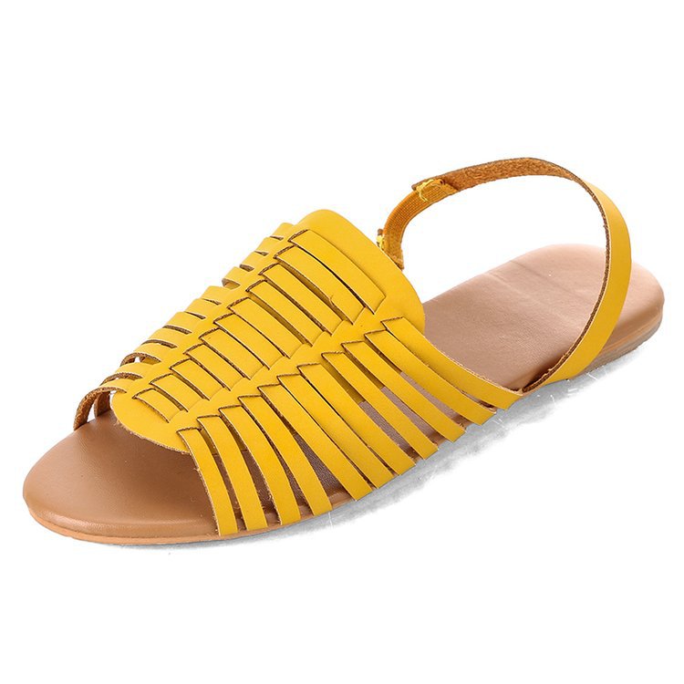 Flat Herringbone Cutout Sandals Snapitonline
