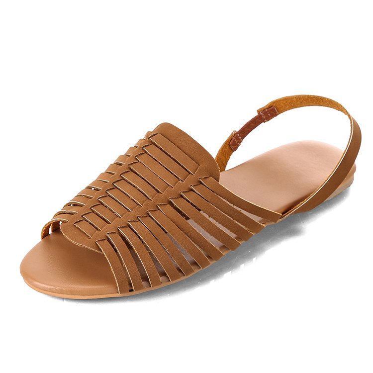 Flat Herringbone Cutout Sandals Snapitonline