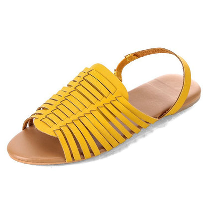 Flat Herringbone Cutout Sandals Snapitonline