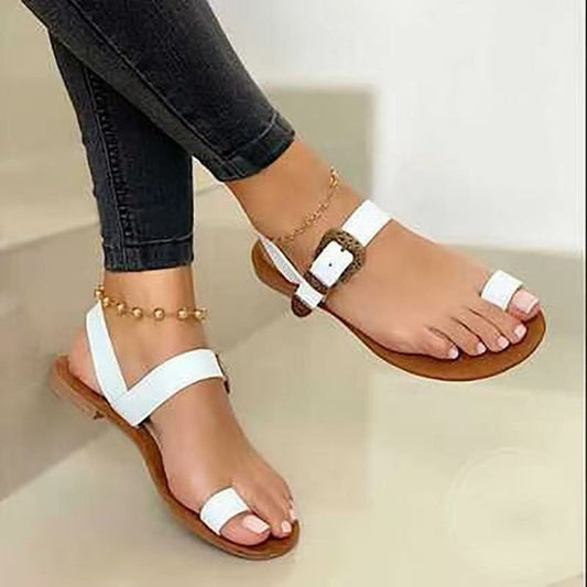 Flat Sandals With Toe Buckle Casual Sandals Snapitonline