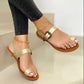 Flat Sandals With Toe Buckle Casual Sandals Snapitonline